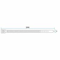 Хомут кабельный 7.6х500 нейл. бел. (уп.100шт) Rexant 07-0502
