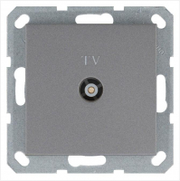 Розетка телевизионная оконечная TV Ф9.5мм механизм алюм. Jasmart G6001S
