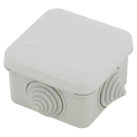 Коробка распаячная KORz-70-70-40-4gv открытой установки 70х70х40мм защелк. крышка 4 вставл. сальника IP55 Эра Б0055758