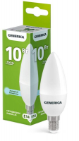 Лампа светодиодная C35 10Вт свеча 6500К E14 230В GENERICA LL-C35-10-230-65-E14-G