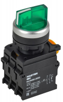 Переключатель 3 полож. 2НО с подсветкой зел. MASTER IEK MI-SW60-20XD-4-14-3-K06