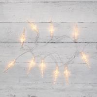 Гирлянда светодиодная "Сосульки" 1.5м 10LED тепл. бел. 0.1Вт IP20 провод прозр. ПВХ элементы питания 2хAA (не в компл.) Neon-Night 303-093