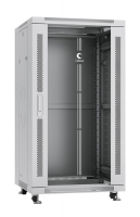 Шкаф монтажный телекоммуникационный напольный SH-05C-22U60/100 19дюйм для распред. и серверн. оборудования 22U 600х1000х1166мм передн. стеклян. и задн. сплошн. метал. двери ручка с замком сер. (RAL 7035) Cabeus 7054c