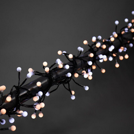 Гирлянда светодиодная "Мишура LED" 3м 288LED бел./тепл. бел. 18Вт 220-240В IP20 провод ПВХ темн. зел. Neon-Night 303-608
