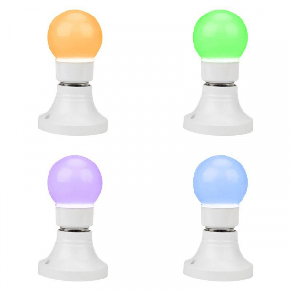 Лампа светодиодная 3Вт шар d50 9LED RGB E27 Neon-Night 405-512
