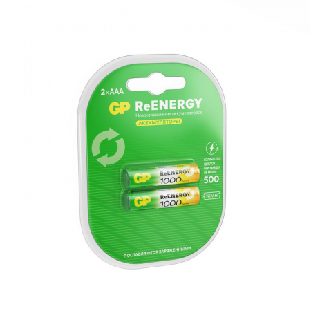 Аккумулятор AAA/HR03 ReEnergy 1.2В 930мА.ч (блист.2шт) GP 20271