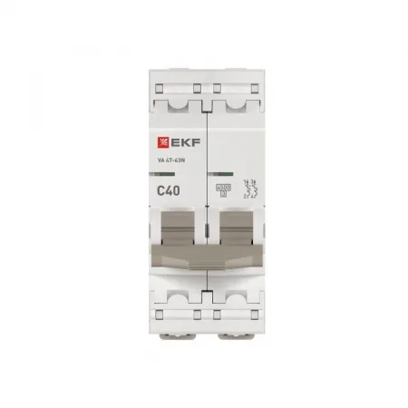 Выключатель автоматический модульный 2п C 40А 4.5кА ВА 47-63N PROxima EKF M634240C