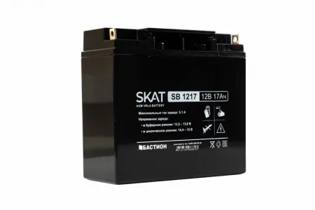 Аккумулятор 12В 17А.ч макс. ток заряда 5.1А SKAT SB 1217 Бастион 2536