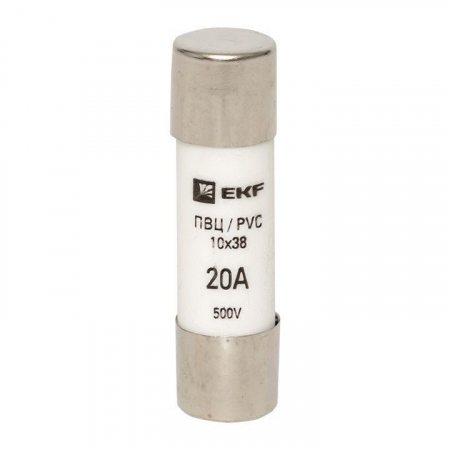 Вставка плавкая цилиндрическая ПВЦ 10х38 20А EKF pvc-10x38-20