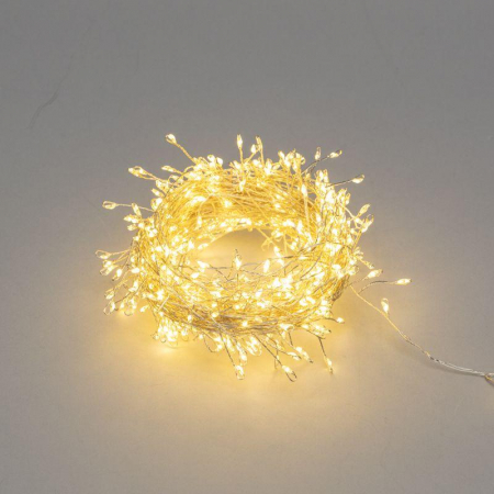 Гирлянда светодиодная "Роса "Фейерверк" 20м 500LED тепл. бел. 7.2Вт IP20 с контроллером на катушке Neon-Night 303-446