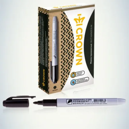 Маркер перманентный "Multi Marker Slim" 2мм пулевидный черн. 207899 Crown Б0048243