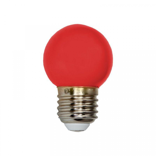 Лампа светодиодная 1Вт шар d45 5LED красн. E27 Neon-Night 405-112
