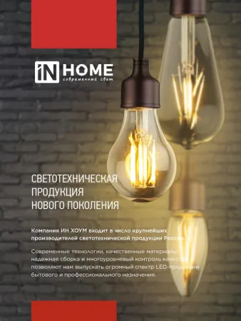Лампа светодиодная филаментная LED-СВЕЧА НА ВЕТРУ-deco свеча на ветру прозрачная 12Вт 230В E14 4000К 1350лм IN HOME 4690612056005