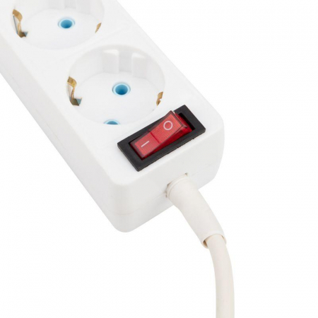 Удлинитель 3х5м с заземл. 6А IP20 ПВС 3х0.75 с кнопкой бел. PROCONNECT 11-7213