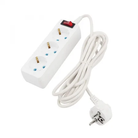 Удлинитель 3х3м с заземл. 6А IP20 ПВС 3х0.75 с кнопкой бел. PROCONNECT 11-7210