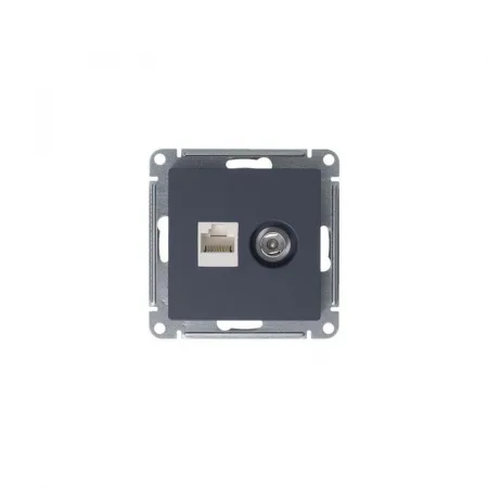 Розетка компьютерная + телевизионная 2-м СП AtlasDesign RJ45 кат.5E + TV механизм грифель SE ATN000789