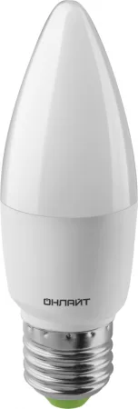 Лампа светодиодная 61 959 OLL-C37-10-230-2.7K-E27-FR 10Вт свеча 2700К тепл. бел. E27 1000лм 176-264В ОНЛАЙТ 61959