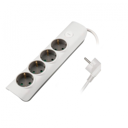 Удлинитель 4х5м с заземл. с выкл. бел. ET-04-500W (4х5.0) JAZZway 5051836