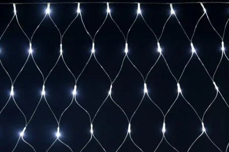 Гирлянда "Сеть" 1.5х1.5м 160LED бел. IP20 провод прозр. 230В с контроллером 8 режимов IEK LGDB410-2-160-L1-T-S-44