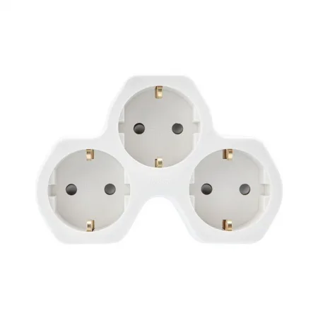 Разветвитель 3-м с заземл. 16А IP20 защ. шторки бел. Rexant 11-1088