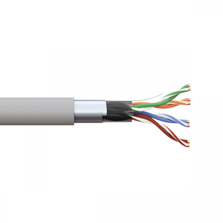 Кабель витая пара F/UTP кат.5E 4 пары 24 AWG solid PVC сер. (м) TERACOM PRO EKF TRP-5EFTP-04PVC-GY-IN3