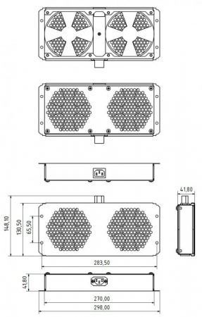 Модуль вентиляторный потолочный TFAB-T2FR-RAL9004 Hyperline 396737