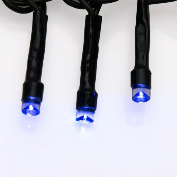 Гирлянда светодиодная "Твинкл Лайт" 6м 40LED син. 4Вт 230В IP20 с контроллером 8 режимов провод темн. зел. ПВХ Neon-Night 303-023