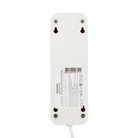 Удлинитель 3х3м без заземл. 6А IP20 ШВВП 2х0.75 бел. Rexant 11-8733