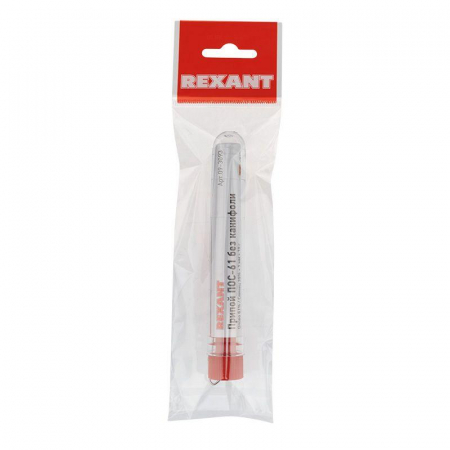 Припой без канифоли ПОС-61 10г d1.0мм (Sn61 Pb39) колба Rexant 09-3093
