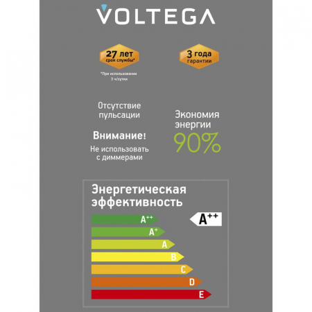 Лампа светодиодная филаментная Loft 271 G125G8027 4Вт 3000К E27 Voltega 8572