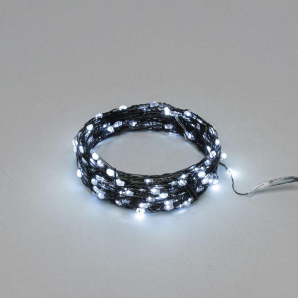 Гирлянда "Роса" 20м 200LED бел. IP20 230В с контроллером провод зел. Neon-Night 303-265