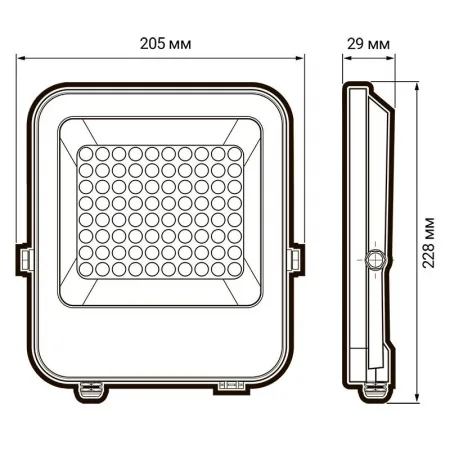 Прожектор светодиодный PFL-S4 50Вт 6500К IP65 80град. ДО с линзовым модулем JazzWay 5036420