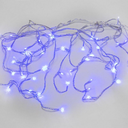 Гирлянда "Айсикл" (бахрома) 1.8х0.5м 48LED син. 3Вт 230В IP20 провод прозр. Neon-Night 255-013
