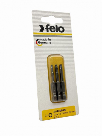 Биты TX10/TX15/TX20 50мм Industrial (блист.3шт) FELO 03693116
