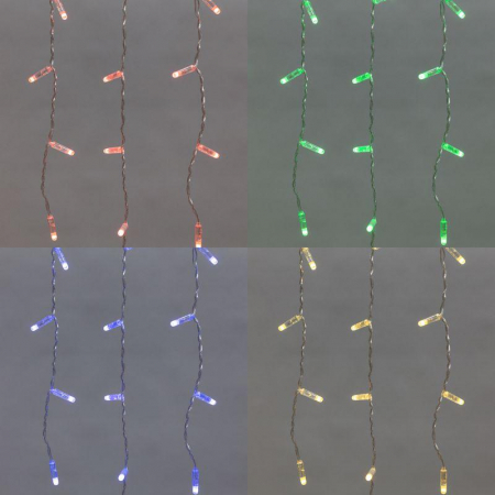 Гирлянда светодиодная "Айсикл" (бахрома) 4.8х0.6м 176LED RGB 19Вт 230В IP65 провод прозр. Neon-Night 245-209