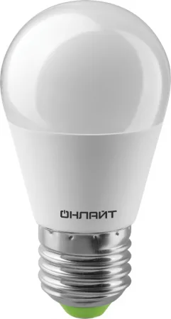 Лампа светодиодная 61 968 OLL-G45-10-230-2.7K-E27 10Вт шар 2700К тепл. бел. E27 1000лм 176-264В ОНЛАЙТ 61968