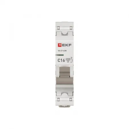 Выключатель автоматический модульный 1п C 16А 4.5кА ВА 47-63N PROxima EKF M634116C