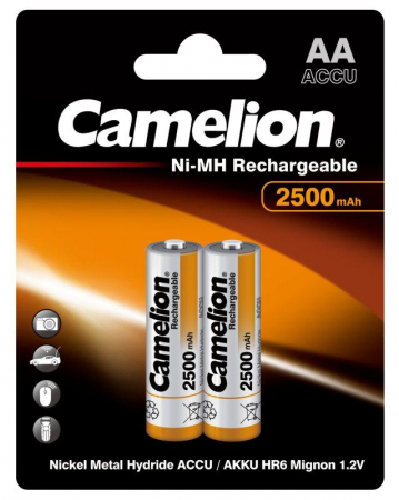 Аккумулятор AA/R6 NI-MN 2500мА.ч BP-2 металлик (блист.2шт) Camelion 6107