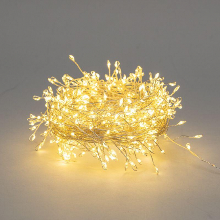 Гирлянда светодиодная "Роса "Фейерверк" 20м 500LED тепл. бел. 7.2Вт IP20 с контроллером на катушке Neon-Night 303-446