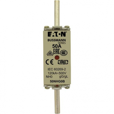Предохранитель NH 50А 500В GL/GG 0 двойн. индикация EATON 50NHG0B