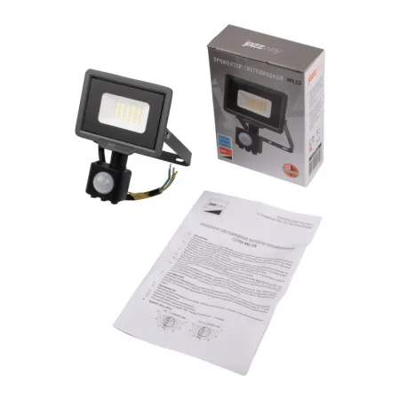 Прожектор светодиодный PFL-C3 SENSOR 20Вт 6500К IP65 ДО закален. прозр. стекло датчик движения инфракрасный JazzWay 5026926A