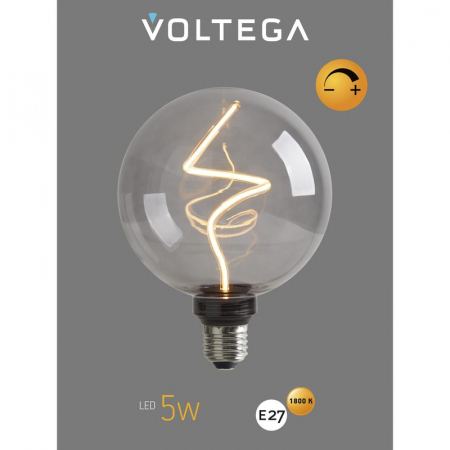 Лампа светодиодная филаментная Loft 271 G125 5Вт 1800К E27 DIM Voltega 8559