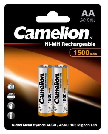 Аккумулятор AA/R6 NI-MN 1500мА.ч BP-2 металлик (блист.2шт) Camelion 3510