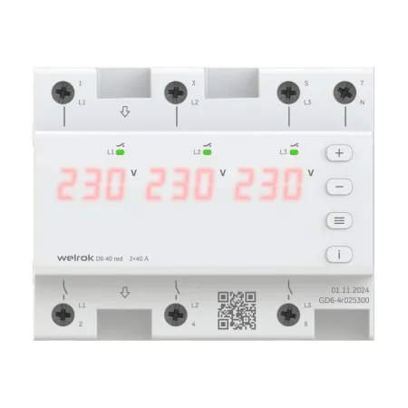 Реле напряжения D6-40 red Welrok 4660251140397