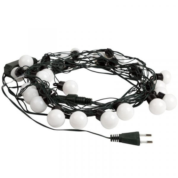 Гирлянда светодиодная "Шарики" 5м d30мм 25LED RGB 6Вт 220-240В IP20 провод ПВХ темн. зел. Neon-Night 303-569