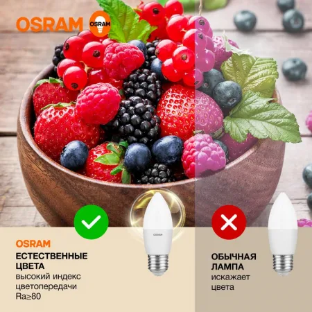 Лампа светодиодная LED G3 Value B 12Вт свеча матовая 3000К тепл. бел. E27 960лм B пластик 220-240В (замена 100Вт) OSRAM 4099854308758