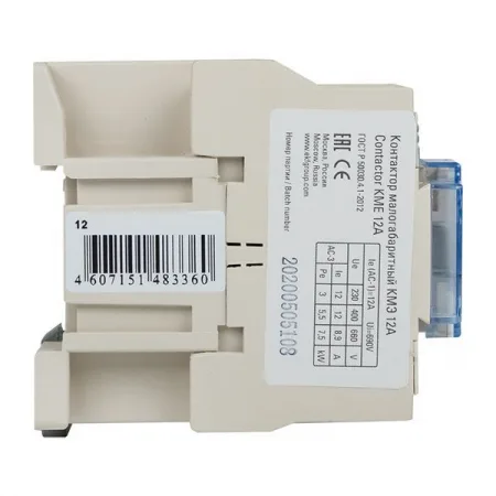 Контактор КМЭ-1 12А кат. 230В AC 1НО EKF ctr-s-12-220