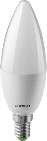 Лампа светодиодная 61 956 OLL-C37-10-230-2.7K-E14-FR 10Вт свеча 2700К тепл. бел. E14 1000лм 176-264В ОНЛАЙТ 61956