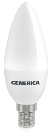 Лампа светодиодная C35 12Вт свеча 6500К E14 230В GENERICA LL-C35-12-230-65-E14-G