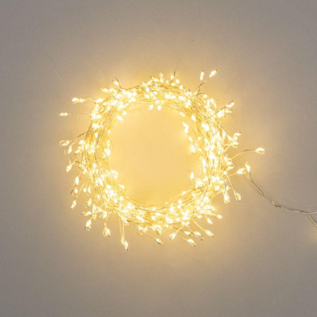 Гирлянда светодиодная "Роса "Фейерверк" 20м 500LED тепл. бел. 7.2Вт IP20 с контроллером на катушке Neon-Night 303-446